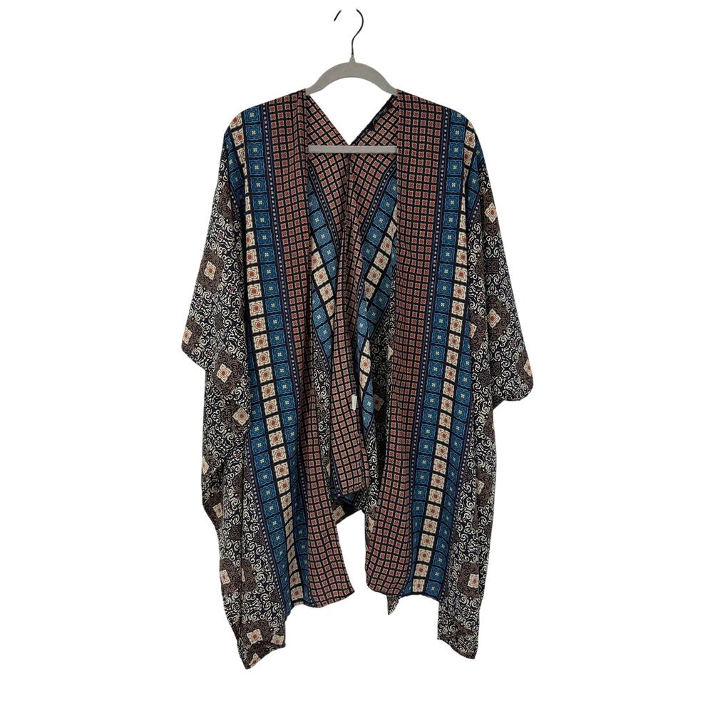 Honey Punch Mixed Print Bohemian Kimono One Size Boho Hippie Beach